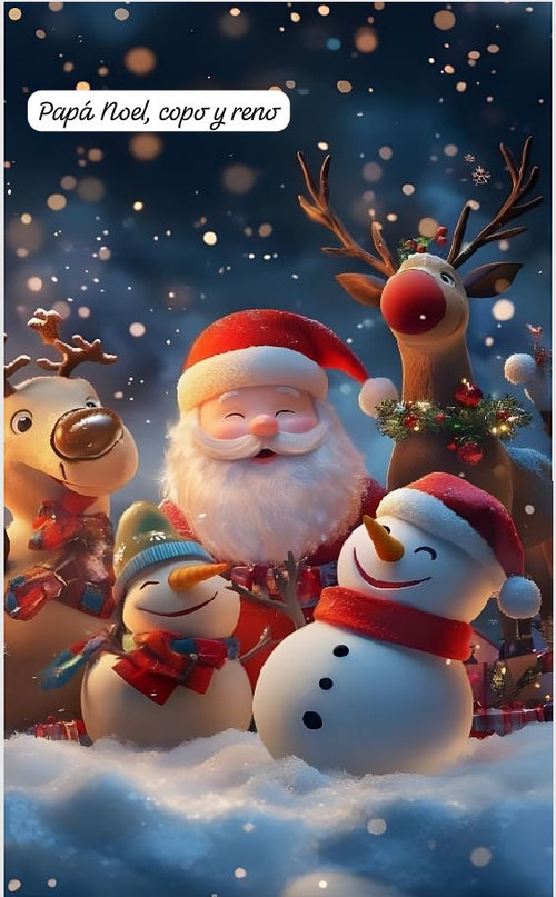 Papa Noel Copo Y Reno